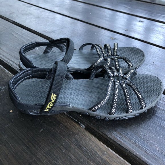 Teva Shoes - Teva 102346 Kayenta Strappy Sport Sandals Shoes Women's Size 7 Black Gold
